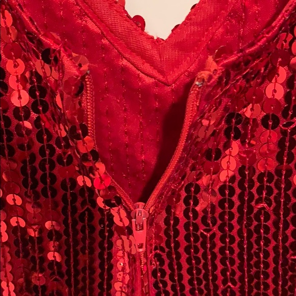 Custom made, Red sequence dress - Picture 8 of 10